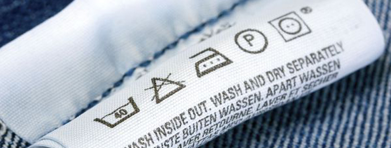 étiquetage lavage séchage vêtements lave linge machine à laver