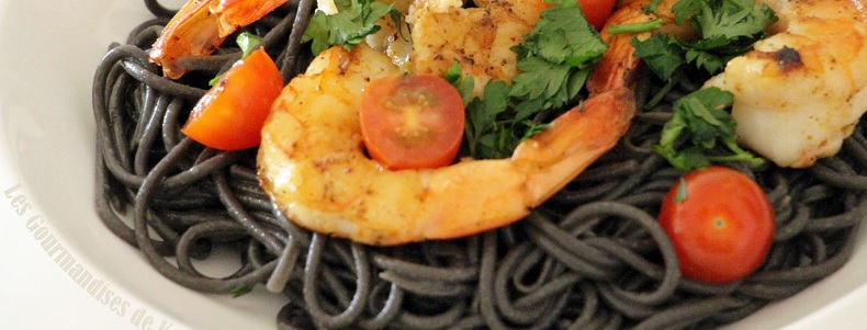 Spaghetti à l'encre de seiche